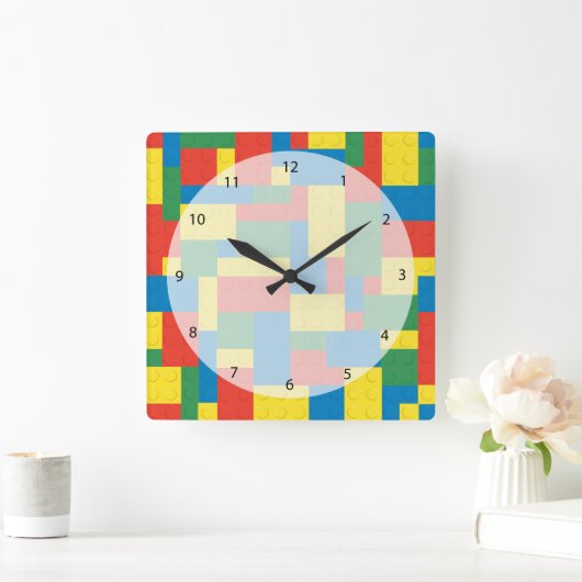 Gebäudeblöcke Quadratische Wanduhr (Zuhause)
