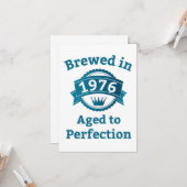 Gebaut 1976 Alter bis Perfektion Karte (Vorderseite/Rückseite Beispiel)