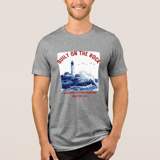 Gebaut auf dem Felsen Tri-Blend Shirt (Vorderseite)