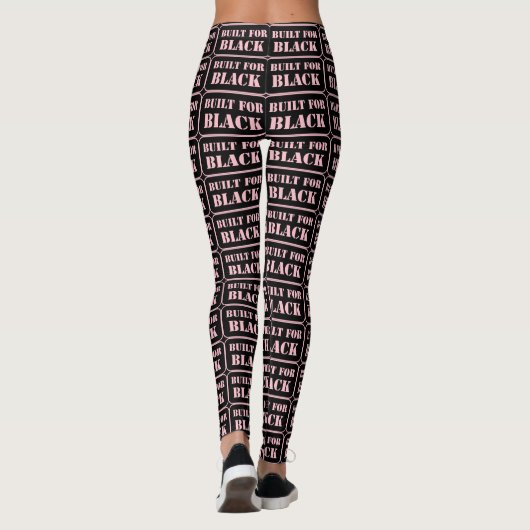 Gebaut für Schwarz Rosa Leggings (Rückseite)