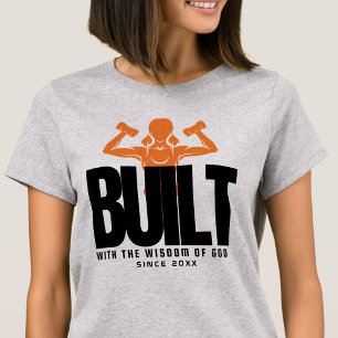 Gebaut - Gospel Jesus Schrift Grau Grafik T-Shirt