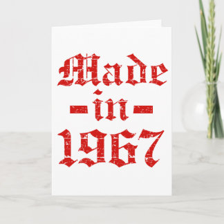 Gebaut in 1967 Designs Karte