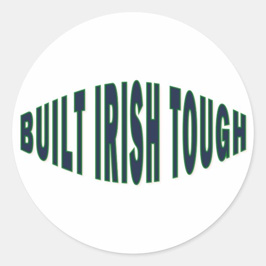 Gebaut Irish Tough Runder Aufkleber (Vorderseite)