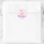 Gebaut mit Liebe Niedliches Baby Bunny in einem He Runder Aufkleber (Tasche)