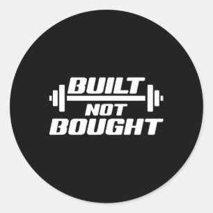 Gebaut Nicht Gekauft Krafttraining Fitnessstudio W Runder Aufkleber