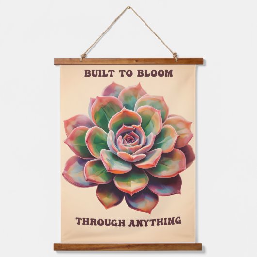 gebaut, um durch alles zu blühen wandteppich mit holzrahmen (Vorderseite)