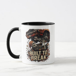 Gebaut um Mechaniker-Skelett Streetwear Grafik zu Tasse