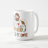 Gebaut wie ein Vater, angetrieben von Liebe Vatert Kaffeetasse (VorderseiteRechts)