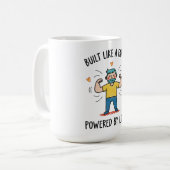 Gebaut wie ein Vater, angetrieben von Liebe Vatert Kaffeetasse (Vorderseite Links)