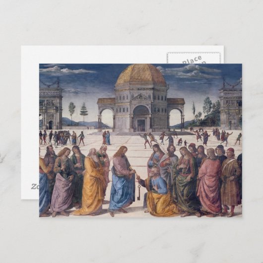 Geben der Schlüssel an St. Peter Postkarte (Vorne/Hinten)