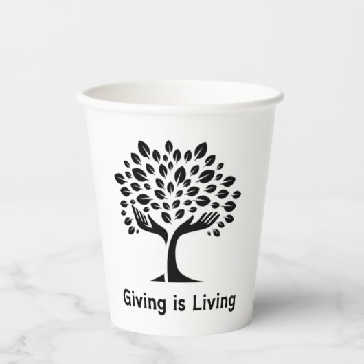 Geben ist Leben Pappbecher (Vorderseite)