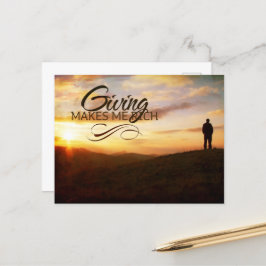 "Geben macht mich reich" Motivation Affirmation Postkarte