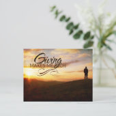 "Geben macht mich reich" Motivation Affirmation Postkarte (Stehend Vorderseite)