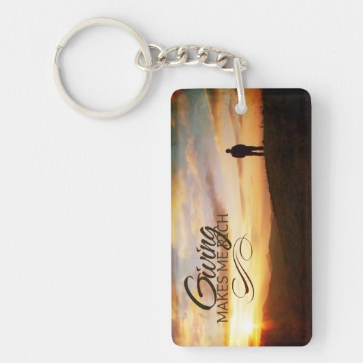 "Geben macht mich reich" Motivation Affirmation Schlüsselanhänger (Vorderseite)