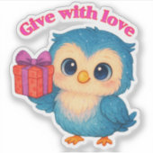 Geben mit Liebe - Owl-Geschenkaufkleber Aufkleber (Vorderseite)