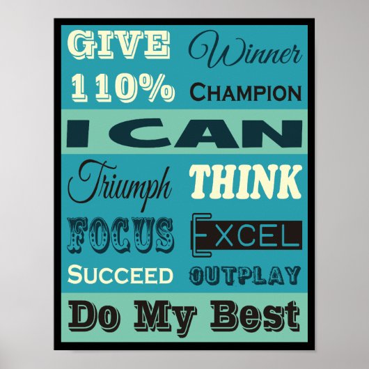Geben Sie 110% Inspiration Motivierend Poster (Vorne)