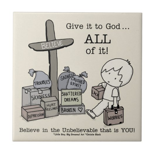 Geben Sie alles Gott Fliese (Vorderseite)