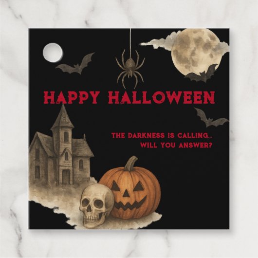 Geben Sie an, wenn Sie es wagen - Spooky Spuk Hous Geschenkanhänger (Vorderseite)