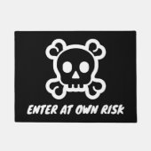 Geben Sie auf eigene Gefahr lustige Schädelkopfsym Fußmatte (Vorderseite)