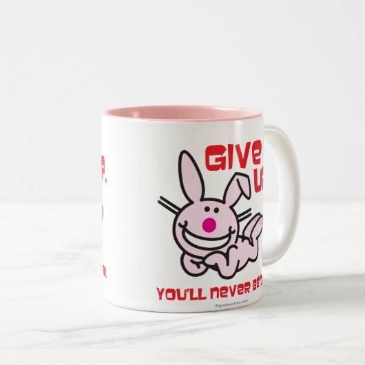 Geben Sie auf Zweifarbige Tasse (VorderseiteRechts)