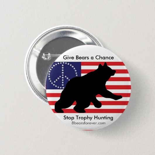Geben Sie Bären eine Möglichkeit! Button (Vorne & Hinten)