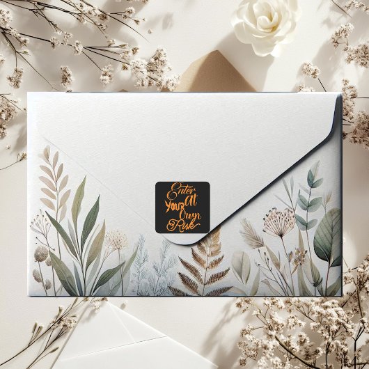 Geben Sie bei Ihrem eigenen Risiko Spooky Hallowee Quadratischer Aufkleber