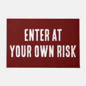 Geben Sie bei Ihrer eigenen Risikowarnung an einer Fußmatte (Vorderseite)