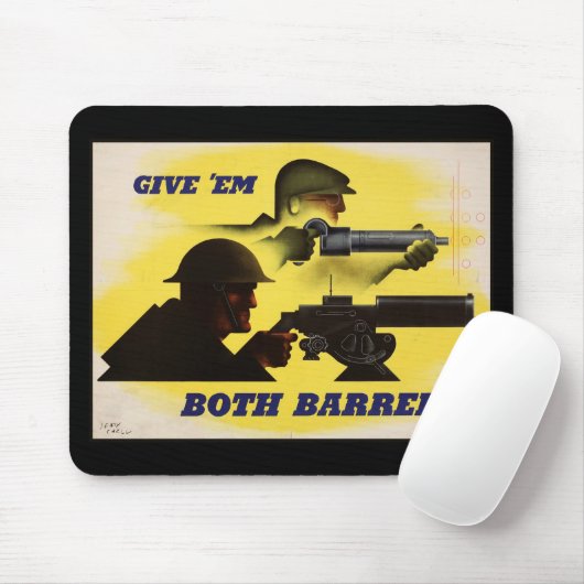 Geben Sie beiden Fässern WW2 Militär & Fabrik Arbe Mousepad (Mit Mouse)