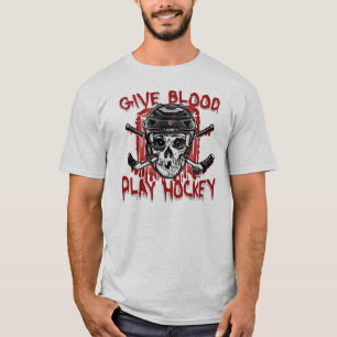 Geben Sie Blood Play Hockey Black T-Shirt