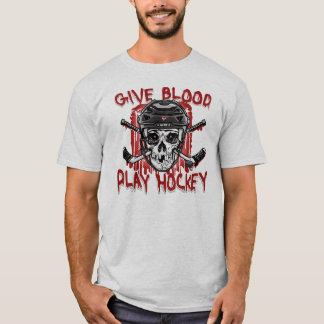 Geben Sie Blood Play Hockey Black T-Shirt