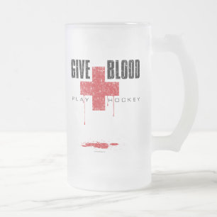 Geben Sie Blood Play Hockey v2 Mattiert Glass Beer Mattglas Bierglas
