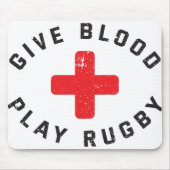 Geben Sie Blood Play Rugby Funny Rugby Player Mousepad (Vorne)