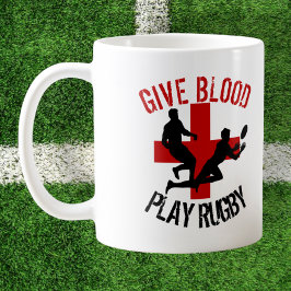 Geben Sie Blood Play Rugby Funny Rugby Sport Kaffeetasse