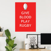 Geben Sie Blood Play Rugby Poster (Heimbüro)
