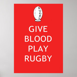 Geben Sie Blood Play Rugby Poster