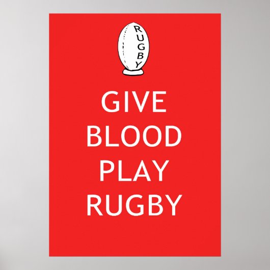 Geben Sie Blood Play Rugby Poster (Vorne)
