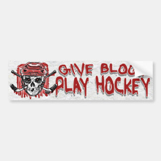 Geben Sie Blut Play Hockey Red Autoaufkleber