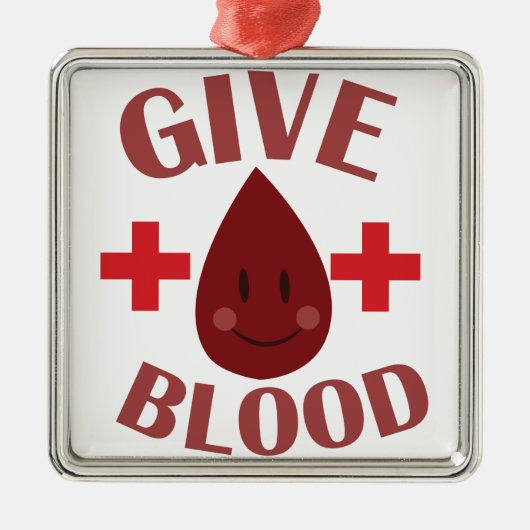 Geben Sie Blut Silbernes Ornament (Vorne)