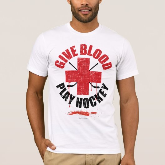 Geben Sie Blut-Spiel-Hockey v1 T-Shirt (Vorderseite)