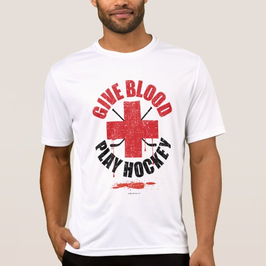Geben Sie Blut-Spiel-Hockey v1 T-Shirt (Vorderseite)