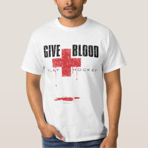 Geben Sie Blut-Spiel-Hockey v2 T-Shirt