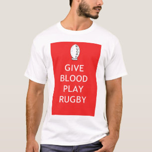 Geben Sie Blut-Spiel-Rugby T-Shirt
