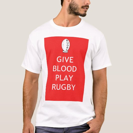 Geben Sie Blut-Spiel-Rugby T-Shirt (Vorderseite)