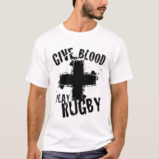 Geben Sie Blut-Spiel-Rugby T-Shirt