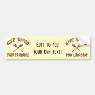 Geben Sie Blut, spielen Sie Lacrosse-Autoaufkleber Autoaufkleber