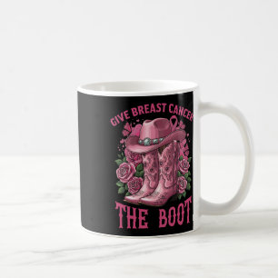 Geben Sie Brustkrebs dem Boot Cowgirl Ribbon Cance Kaffeetasse