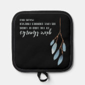 Geben Sie Dank Bibel Verse Blue Original Watercolo Topflappen (Vorderseite)