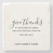 Geben Sie dank Bible Scripture Custom Decoder Gesc Steinuntersetzer (Vorderseite)