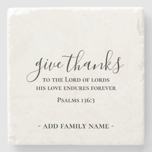 Geben Sie dank Bible Scripture Custom Decoder Gesc Steinuntersetzer (Vorderseite)