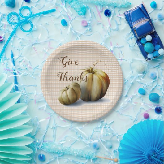 "Geben Sie Dank-" Herbst-Erntedank-Papier-Teller Pappteller (Party)